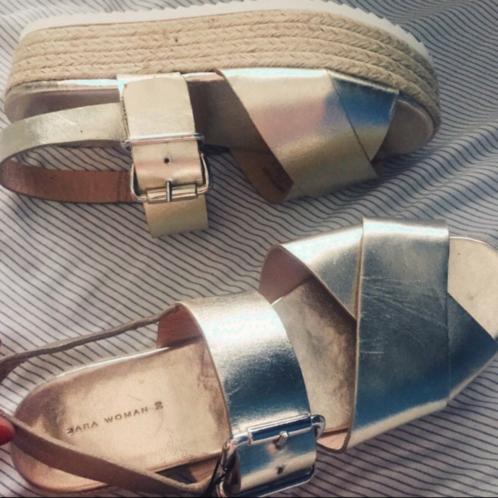 Zara platform espadrilles sandal